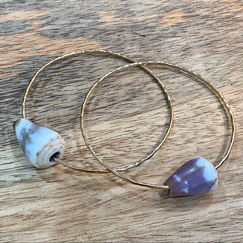 14k gold filled shell bangles